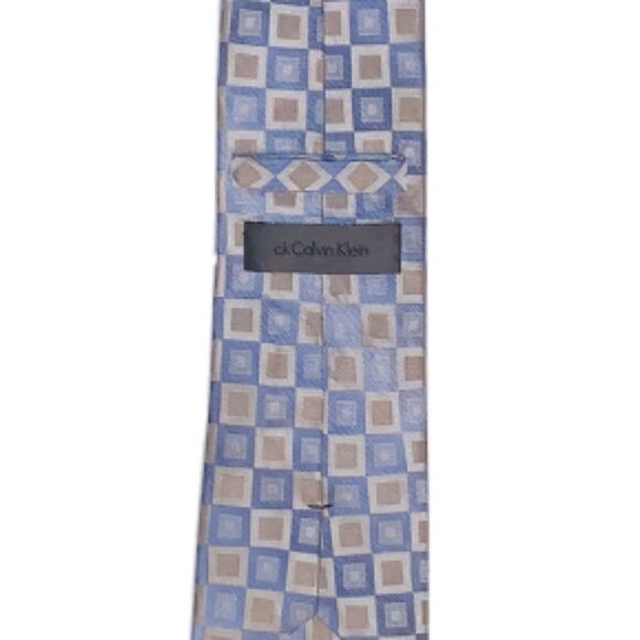 Calvin Klein blue tan tie - Picture 2 of 2